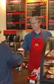 Apprehended for shop-lifting, Doug is required to work off the 'incident' as a barista...